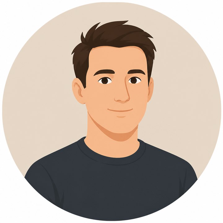 Portrait illustré d’Adrien, développeur web freelance à Strasbourg