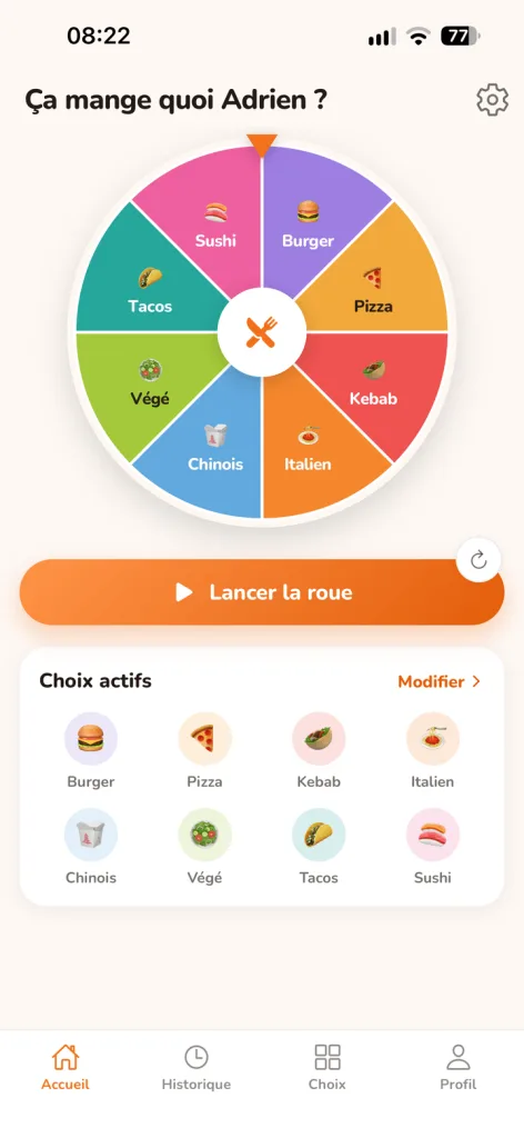 Application Ça mange quoi ? sur iPhone